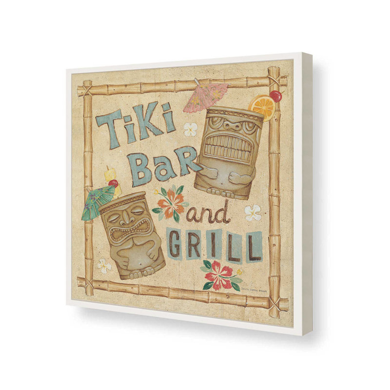 «Tiki Bar» par David Carter, reproduction d'art, H 20 po x l 20 po, Blanc