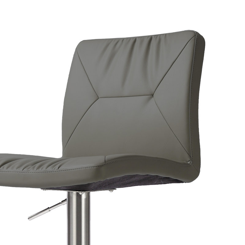 Upholstered Counter Stool with Metal Frame, Dark Grey