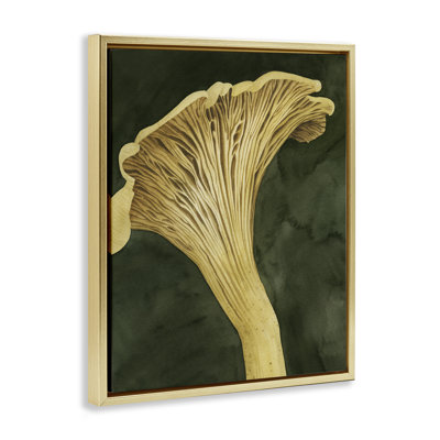 "Chantarelle Mushroom Sprout", art mural sur toile flottante, design par Grace Popp