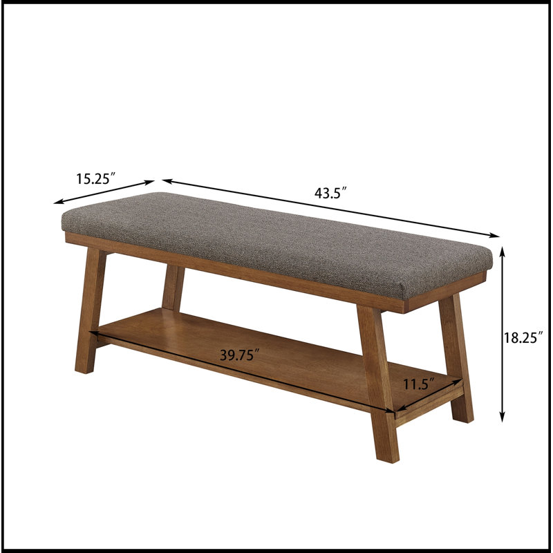 Lin rembourré Shryock avec tablette de rangement, Granite