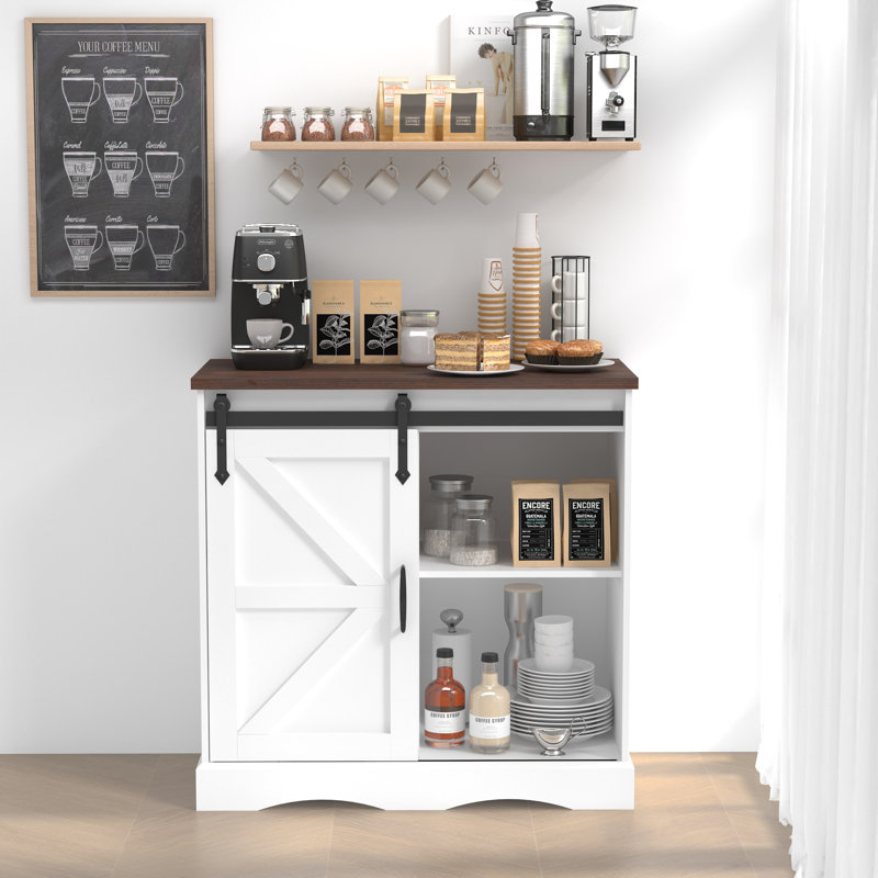 Mekhiah 31.5'' Sideboard, White/Brown