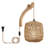 1- Light Dimmable Boho Plug In Wall Sconces Farmhouse Rattan Lamp