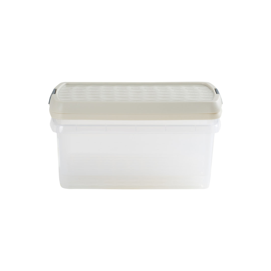 Wham Clip 3x 7L Rectangular Plastic Storage Boxes with Secure Clip Lock Lids. L:39 x W:24 x H:10.5cm Clear/Green Milieu/Stone - Image 5