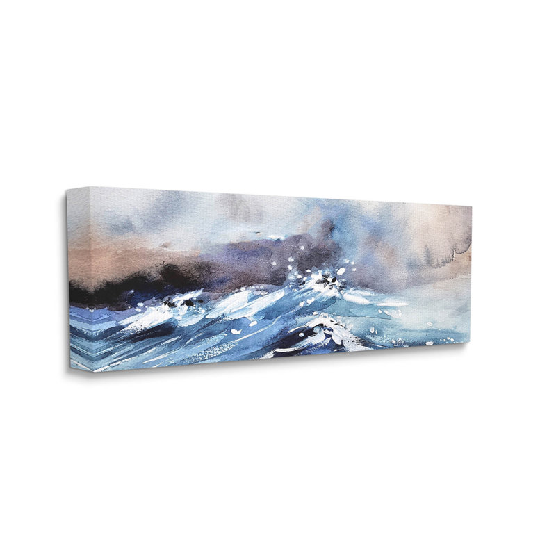«Marine Waves Ocean Weather» par Lil 'Rue, H 10 po x l 24 po x P 1,5 po