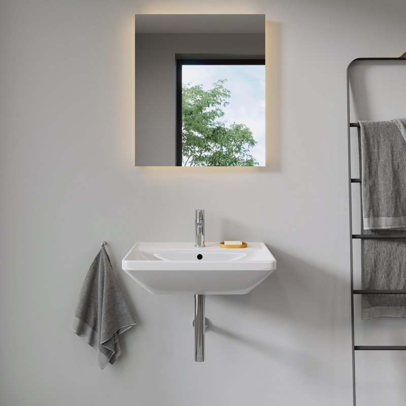 D-Neo White Rectangular 25.63" Wall Mount Bathroom Sink