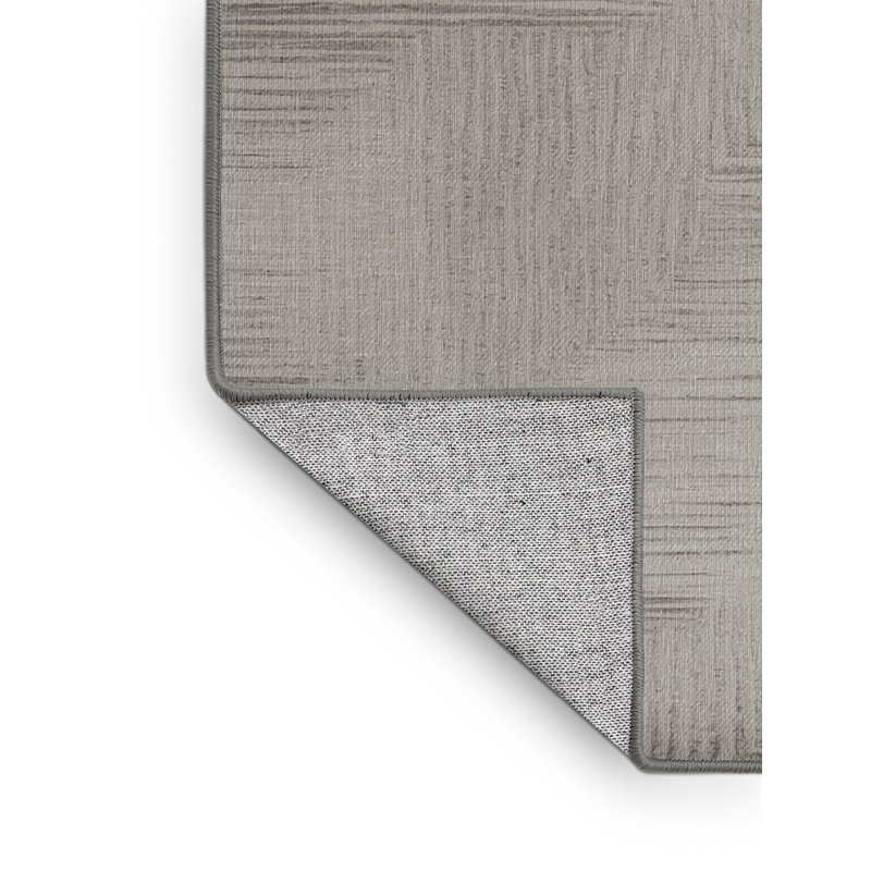 Machine Washable Abstract Gray Area Rug, Square 4'
