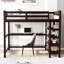Lit mezzanine double avec tablettes de rangement et bureau sous le lit-279284475-279284472