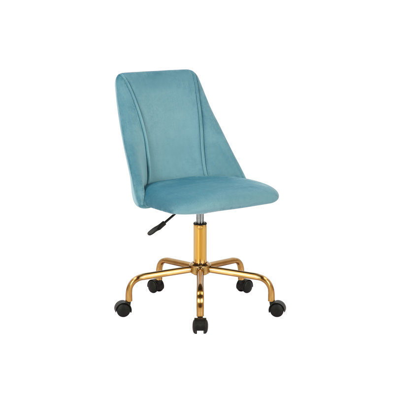 Velvet Office Chair, Aqua