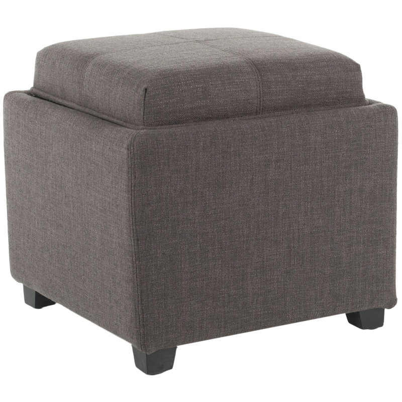 Sedat Upholstered Ottoman, Charcoal Brown