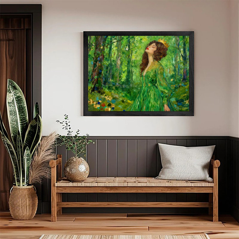 «Black Queen», art encadré noir Gustav Klimt, H 9 po x l 11 po