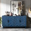 Console antique en bois bleu marine à 4 portes pour un rangement polyvalent et facile à nettoyer-319029675