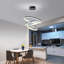 3 Rings Acrylic LED Tiered Chandelier,Dimmable Modern Pendant Light for Kitchen Living Room Bedroom