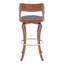 Tabouret de bar rotatif 29 po en similicuir et bois de noyer