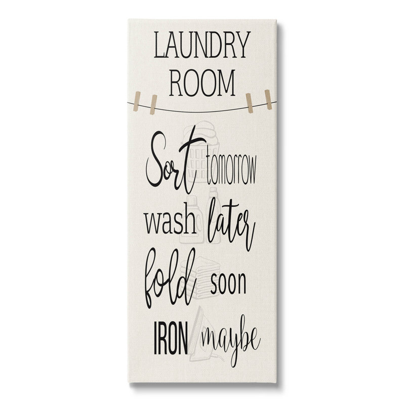 "Laundry Room List", corde à linge, art mural par CAD, H 40 po x l 17 po x P 1,5 po