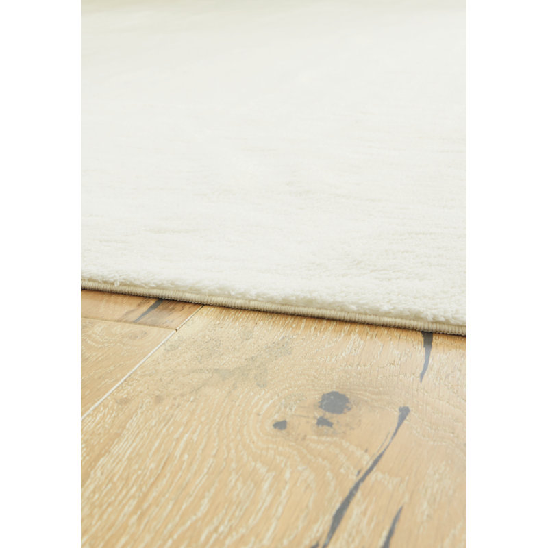 Anaben 5' x 7' Ivory Cotton Synthetic Washable Rug