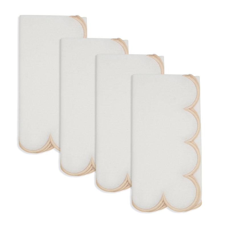 Serviette rectangulaire Paddock 100% coton, Blanc / rosé