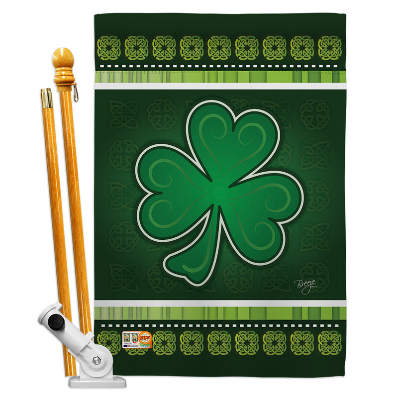 Double Sided 40'' H x 28'' W Polyester St. Patrick's Day Flag Set