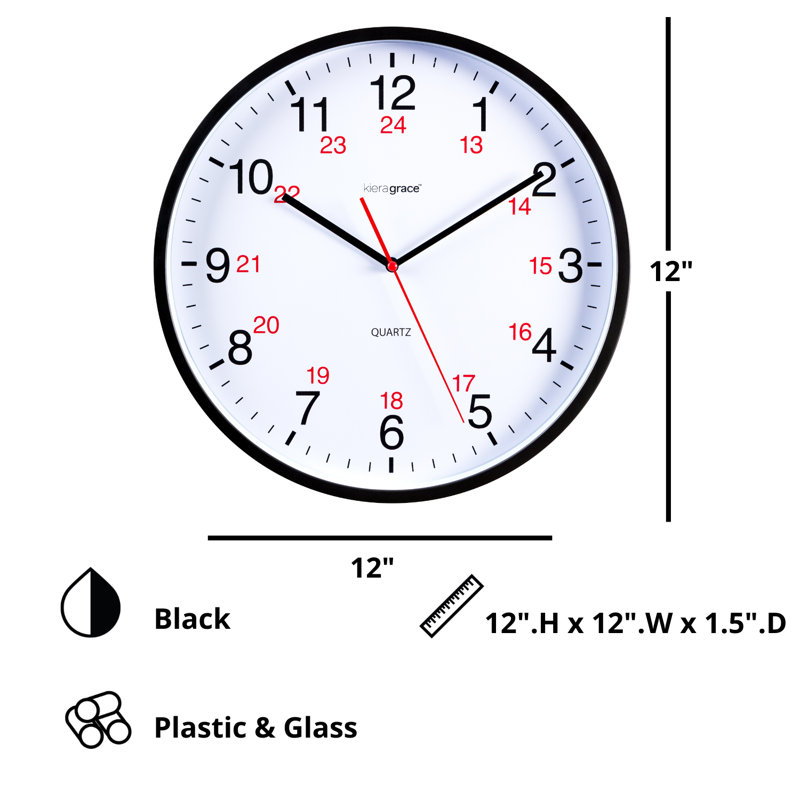 Horloge murale 12" silent