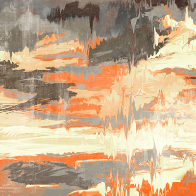 Smeared Paint Warm - Wrapped Canvas Painting
