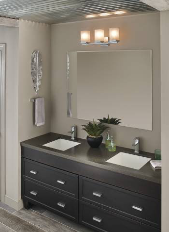 90 Degree Modern Dimmable 3-Light Wall Mounted Bathroom Vanity Lighting Fixture, Chrome, 3
