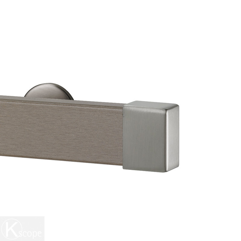 Tringle à rideaux simple en bois 2 po, Inoxydable, H 2 po x l 96 po x P 3,12 po