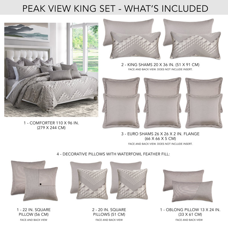Peak View Comforter, King Comforter + 5 Shams + 4 Throw Pillows