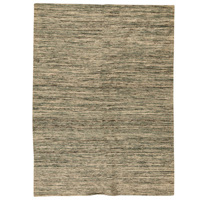 Tapis vert et multicolore de haute qualité noué à la main