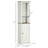 Slim Bathroom Storage Cabinet With Triple Open Shelves, Freestanding Linen Tower With Door And Shelf