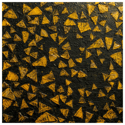 Yellow Triangular Fragments Shower Curtains Extra Long