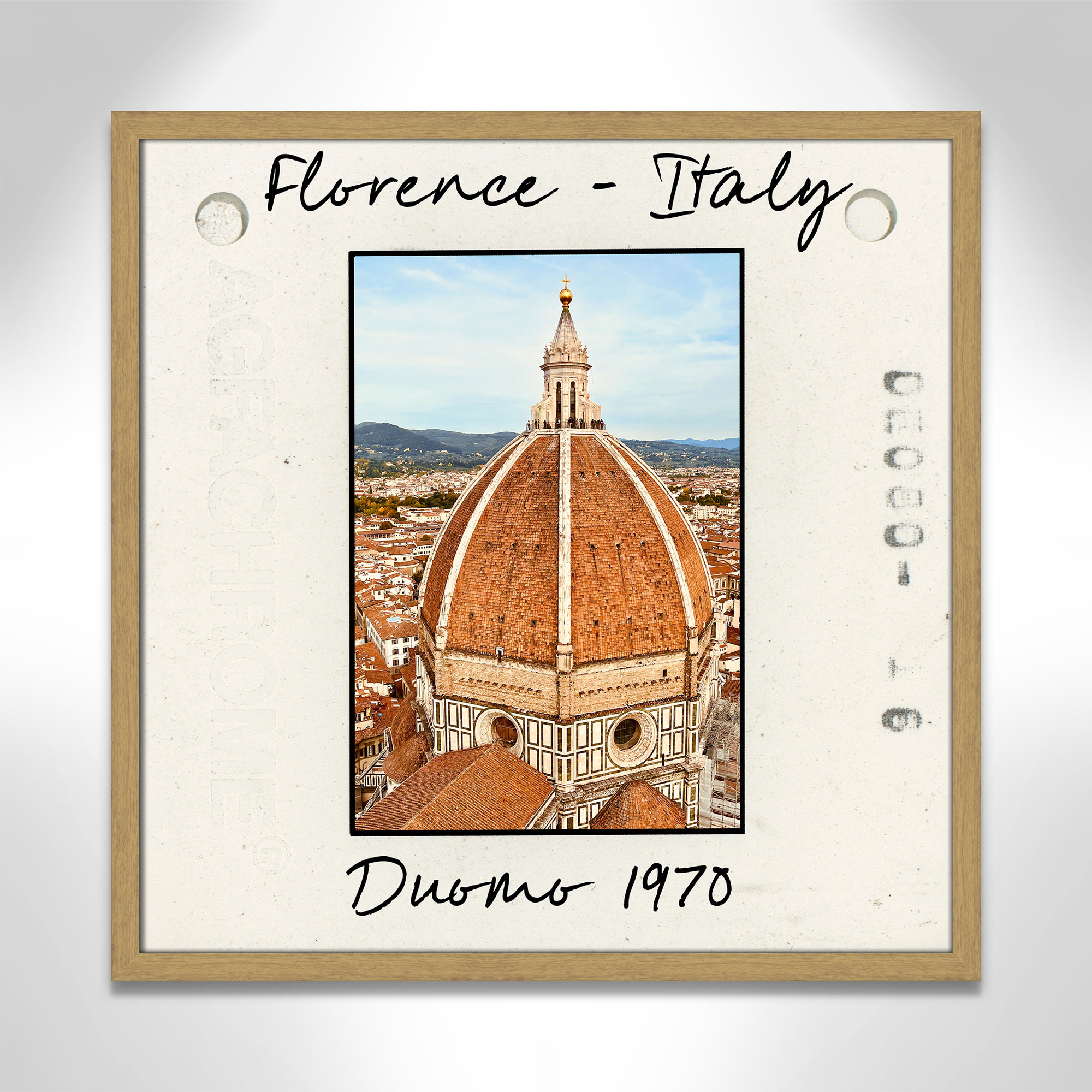 Florence Italy - Duomo Print by Susan Jill, 17" H x 17" W x 0.75" D, Natural Single Picture Framed Paper