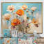 Représentation de cactus orange bleu - reproduction sur toile-1214675751-1214911884