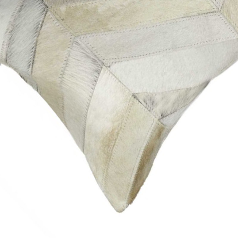 12" x 20" Chevron Cowhide Throw Pillow, Natural Chevron