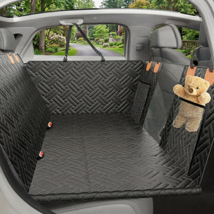 Dog Car Seat Cover For Back Seat, Hard Bottom Back Seat Extender For Dogs - Supports 400Lbs, Back Seat Pet Cover, Dog Hammock For Car SUV And Trucks