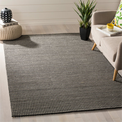 Tapis de couleur unie performance tissé à la main Shemena