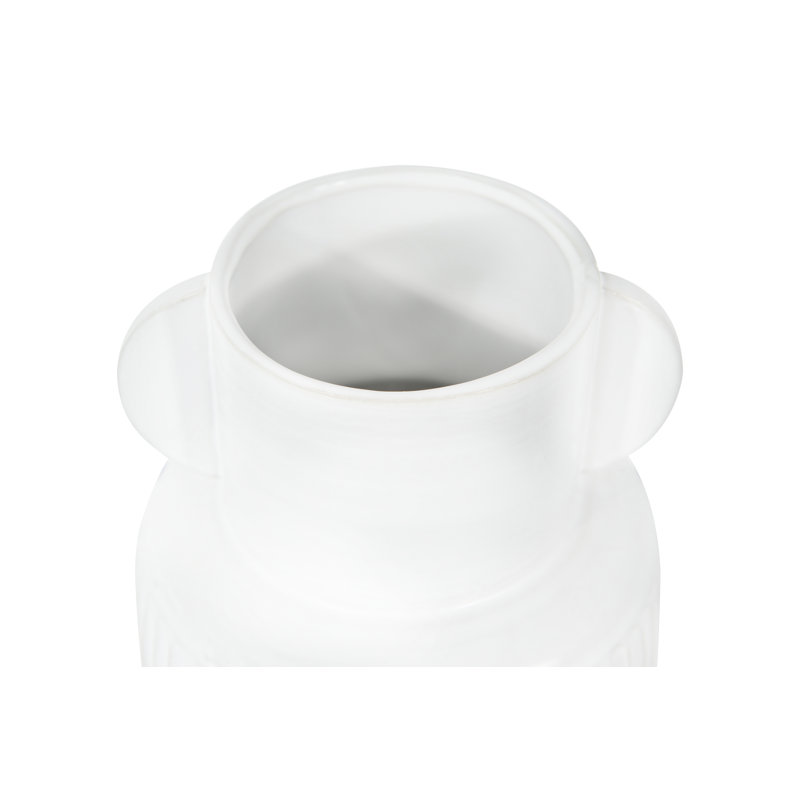 Vase de table en grès blanc Jorge, H 6 po x l 5 po x P 5 po