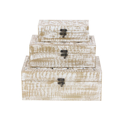Winthrop 3 Piece Handmade Wooden Decorative Box Set