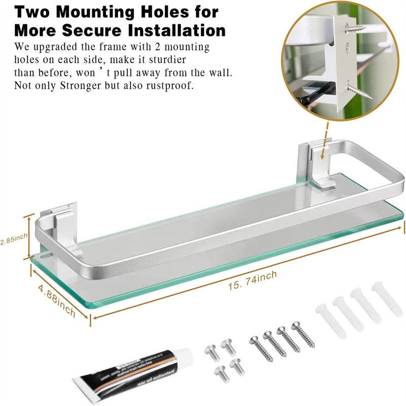 Elimar 3 Piece Glass Floating Shelf