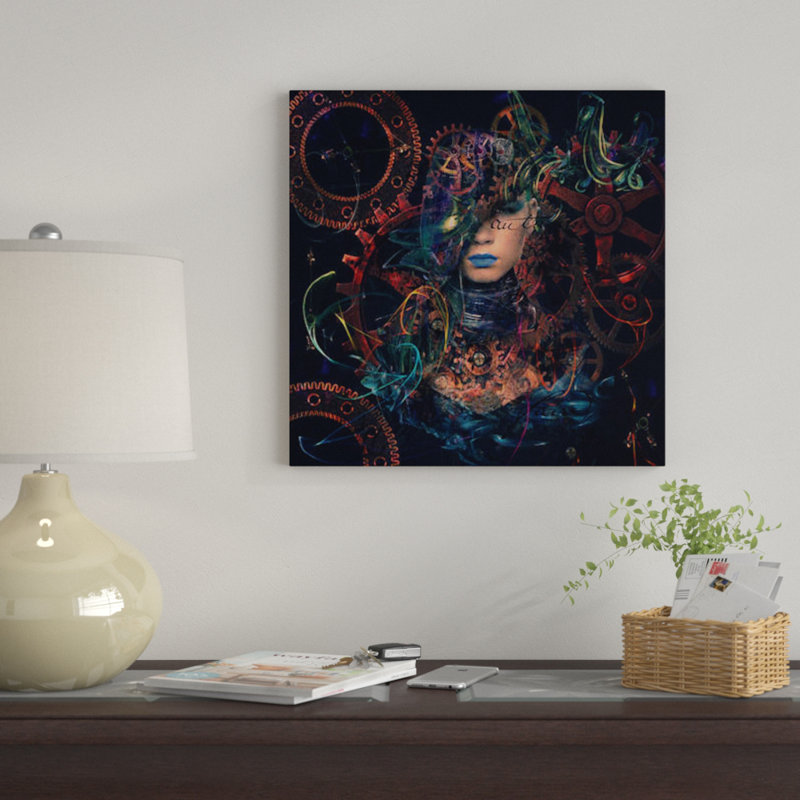 " Reincarnation " by Natalia Simongulashvili, 18" H x 18" W x 1.5" D, Black Floater Framed Canvas, No Mat