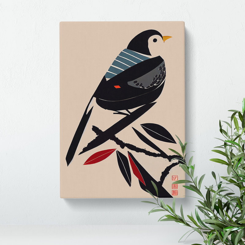 A Japanese Bird - Wrapped Canvas Print, 76cm H x 50cm W x 3cm D