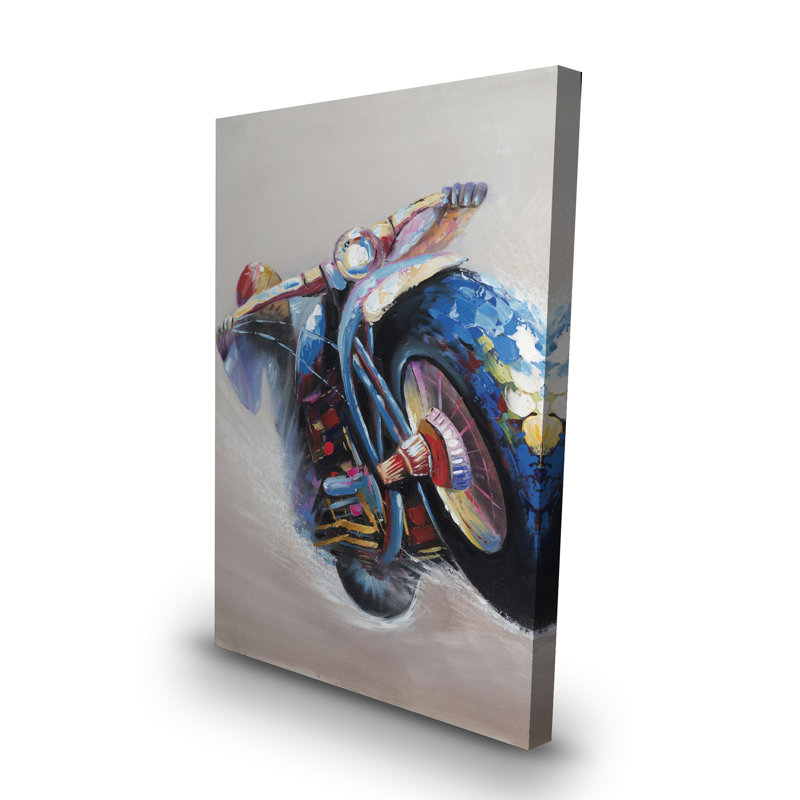 Moto en saut - Toile contemporaine pour la décoration intérieure