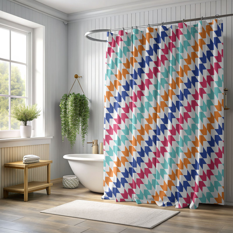Peaceful Colors - Rideau de douche Premium, H 74 po x l 71 po