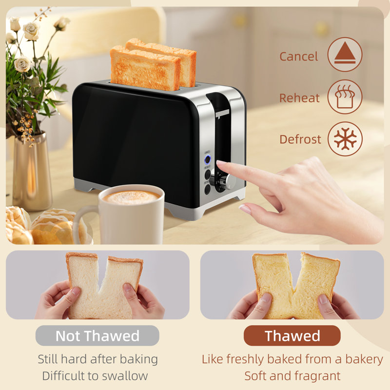 Kettle and Toaster Set, Black/Silver