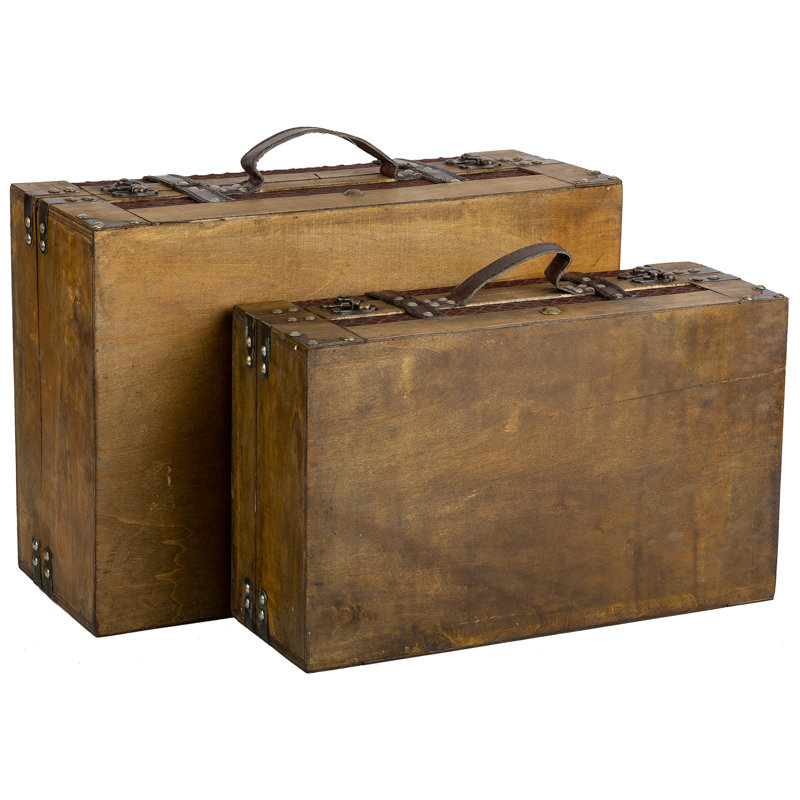 Tieba 2 Piece Vintage Trunk Set