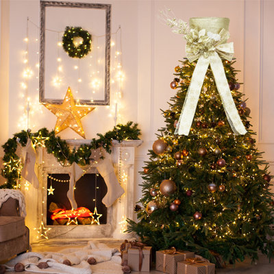 Décoration d'arbre de Noël scintillante scintillante en forme de chef d'arbre de Noël