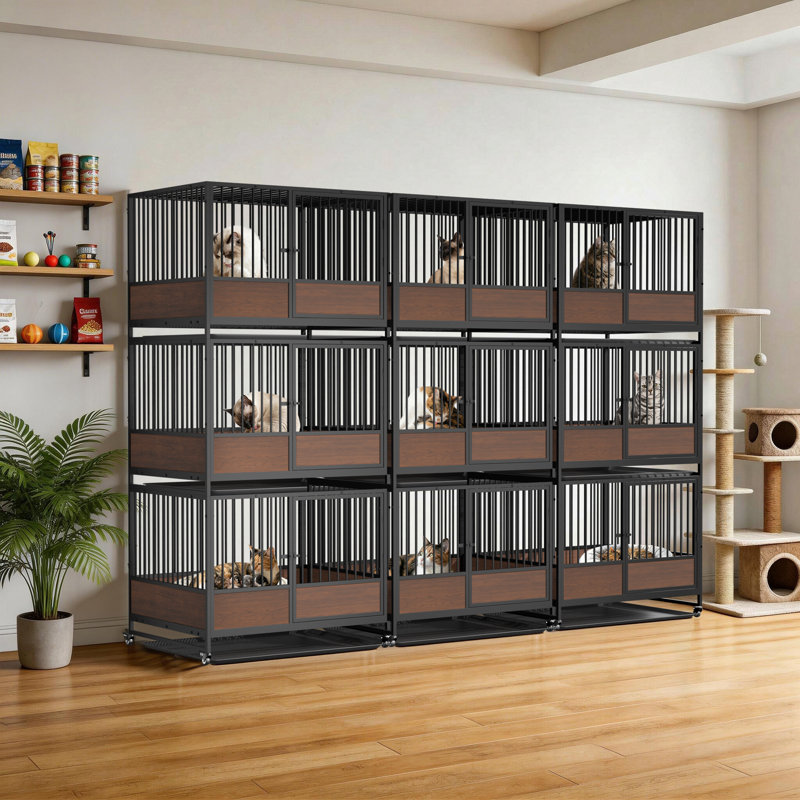 Biston Portable Cat Cage, 183cm H x 83cm W x 65.5cm D