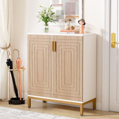 Armoire à chaussures en bois 31,5 po avec portes, range-chaussures à 5 niveaux, rangement pour chaussures