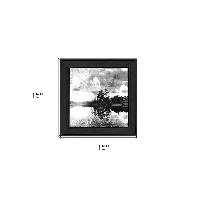 Lakeside Pines Black Framed Print Wall Art
