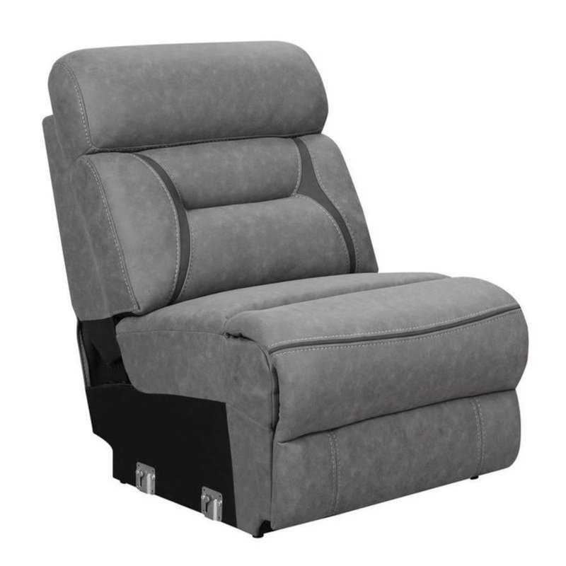 Faux Leather Slipper Chair, Gray Faux Leather