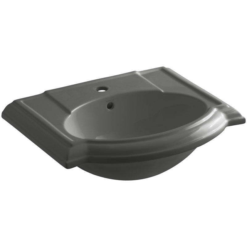 lavabo de salle de bain avec trop-plein 24" en céramique Devonshire®, Gris tonnerre