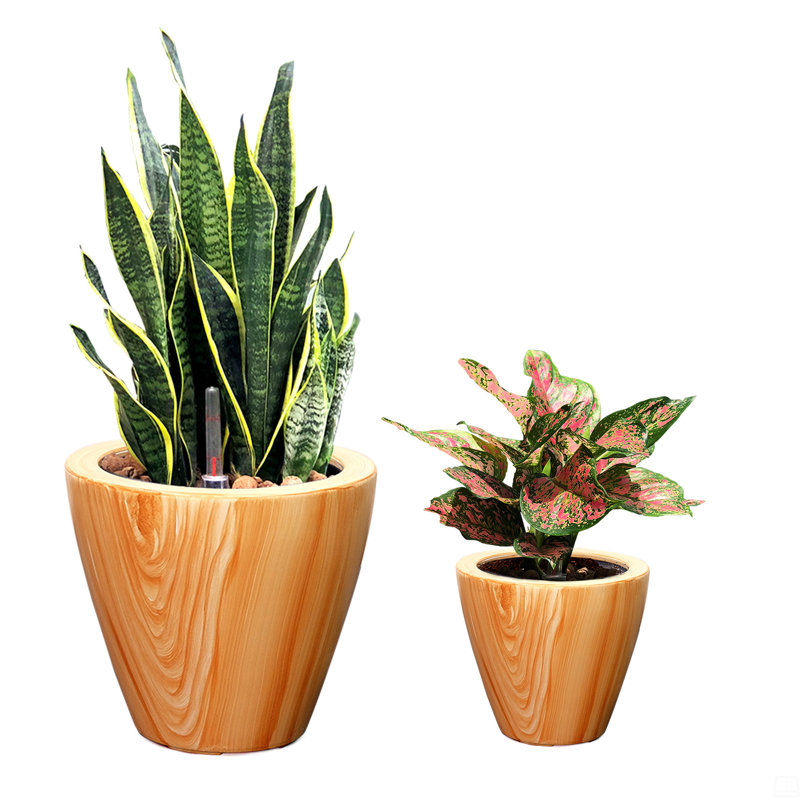 Ensemble de 2 pots à fleurs, Marron clair
